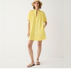 J crew  shortsleeve mini poplin dress beach comfy sz xxs sunflower yellow